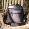 Men's Leather Crossbody Bag Cowhide Shoulder Travel Multipurpose