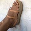Women Sandals Leather Gladiator Black Platforms Handmade Summer