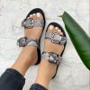Handmade Leather Sandals Buckle Slide Women Summer Shoes