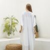 White Cotton Gauze Caftan Ka05 Dress Long Kaftan