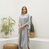 Hand Dyed Ka01 Grey Caftan Dress Long Kaftan