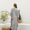 Hand Dyed Ka01 Grey Caftan Dress Long Kaftan