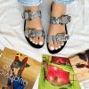 Handmade Leather Sandals Buckle Slide Women Summer Shoes