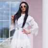 White Cotton And Lace Mini Dress Summer Shirt