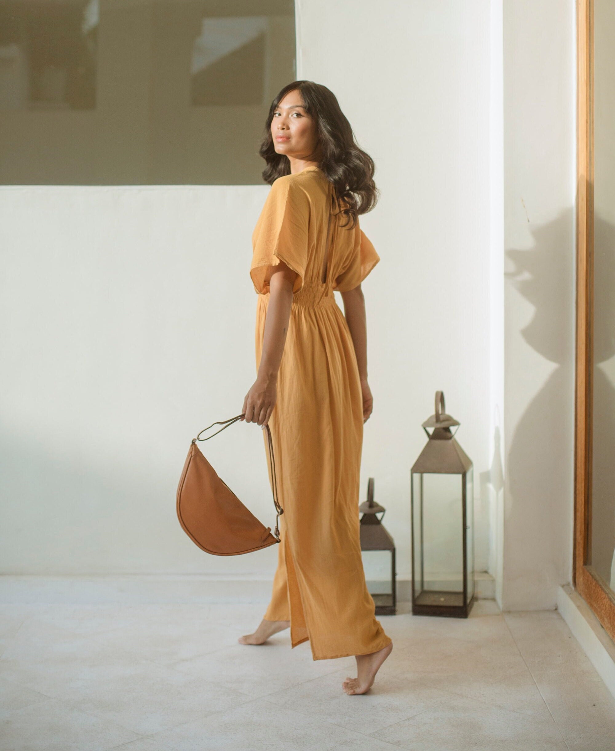 Daun Backless Cotton Gauze Caftan Ka09 Dress Long Nan