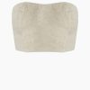 Linen Bandeau Top Lyocell Bustier Crop Adjustable Back
