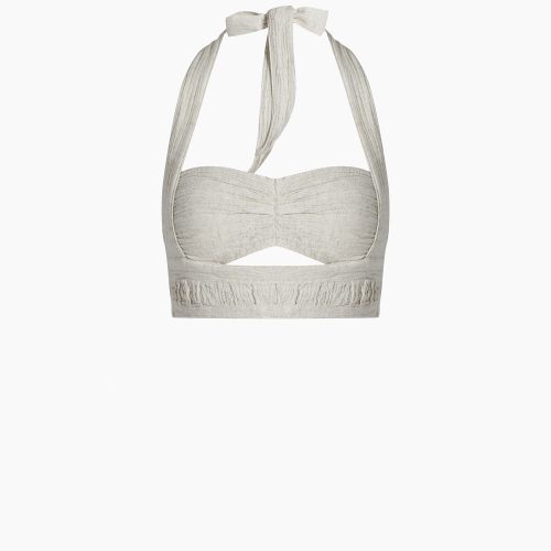 Hemp Bustier Crop Top Adjustable Binding