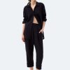 Black Linen Oversized Shirt Cottonlinen Buttonup