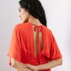 Daun Backless Rayon Caftan Red Dress Long Kaftan