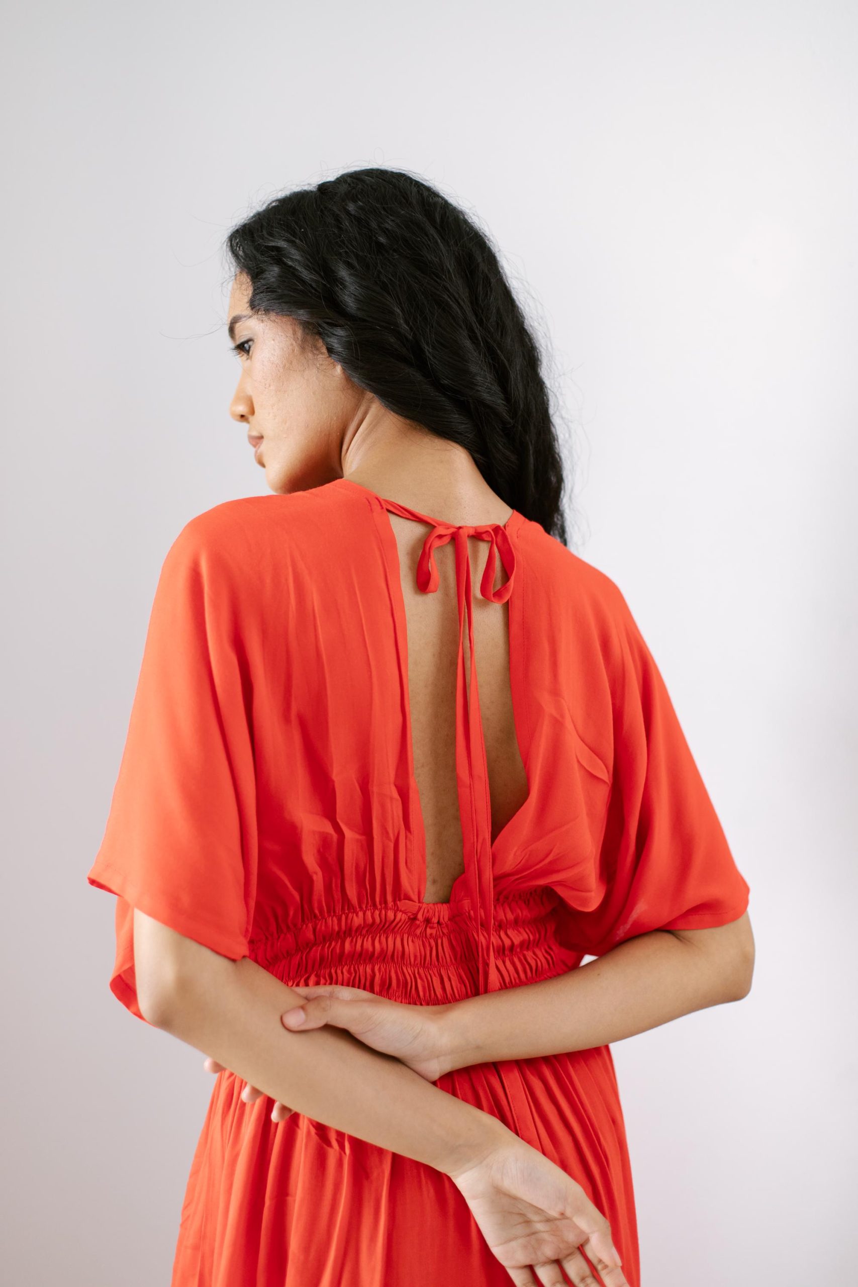 Daun Backless Rayon Caftan Red Dress Long Kaftan